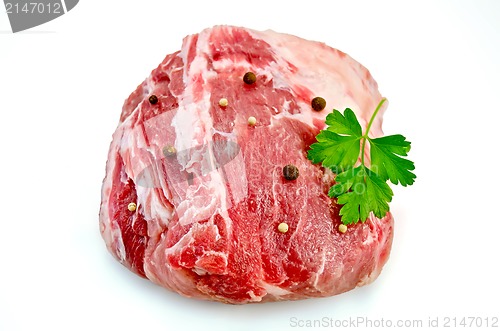 Image of Meat whole piece with pepper and parsley
