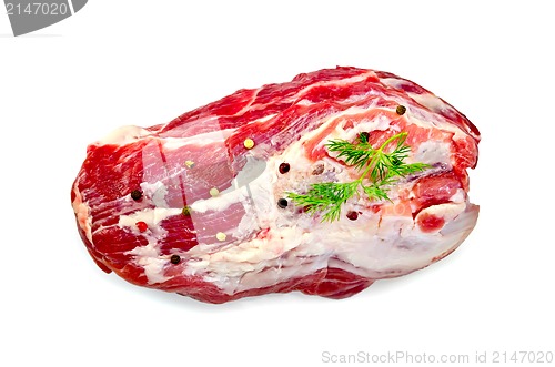 Image of Meat whole piece with pepper and dill