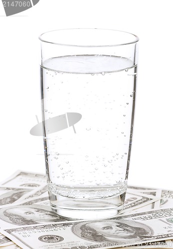 Image of Dollars and glass of water