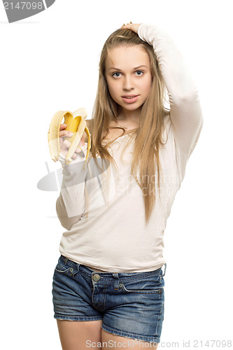 Image of Woman touching her hair