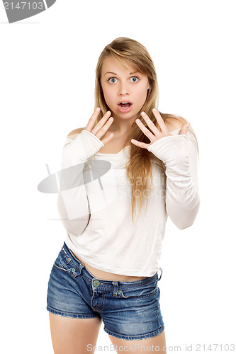 Image of Woman posing uncertainly