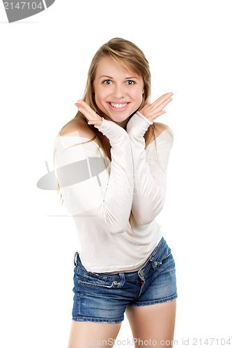 Image of Woman demonstrating her smile