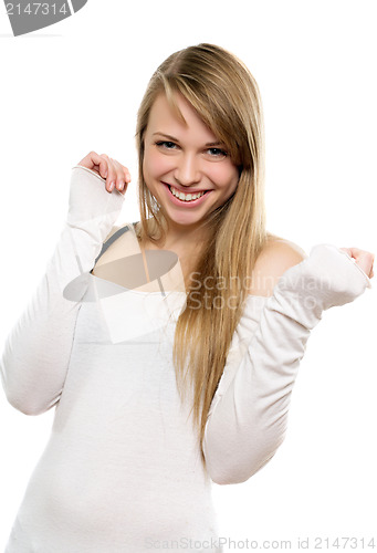 Image of Pretty young smiling woman