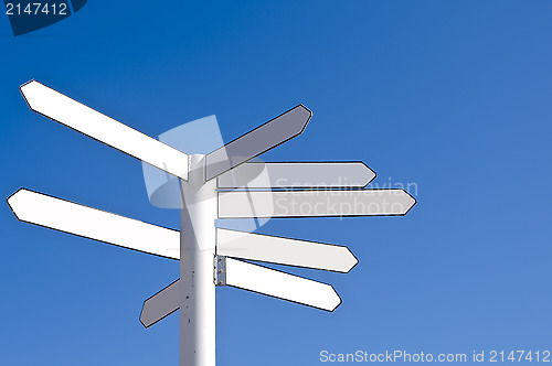 Image of Blank direction signpost