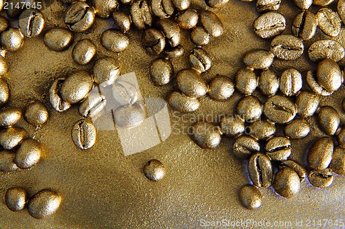 Image of golden coffee beans