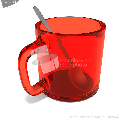 Image of Glass cup with spoon