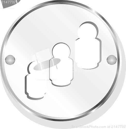Image of User group network icon - metal app button