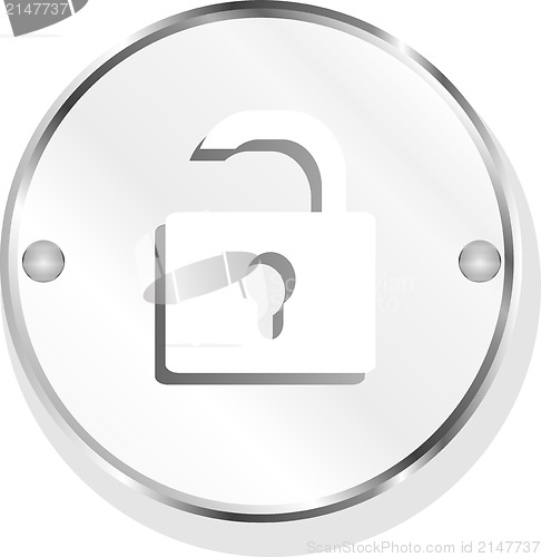 Image of Iron lock on the metal button