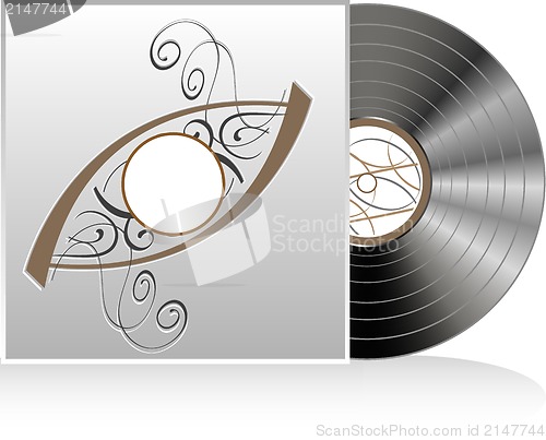 Image of retro vintage vinyl record with cover