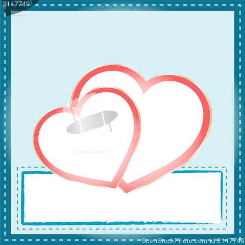 Image of Beautiful Abstract Background with two Heart Silhouette
