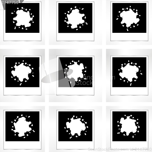 Image of Polaroid photo frame set with abstract blots