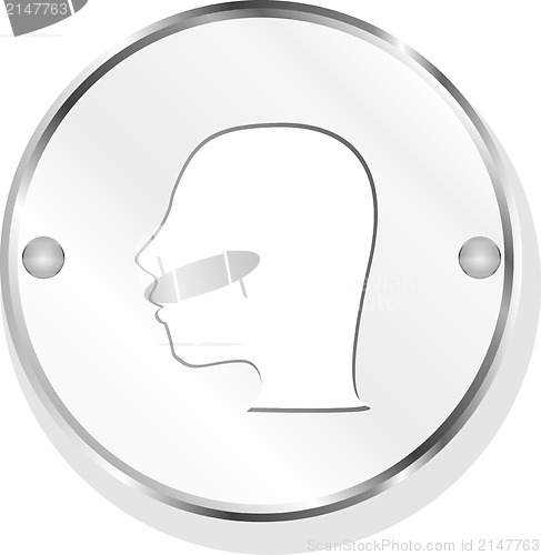 Image of Glossy Metallic Style Person icon