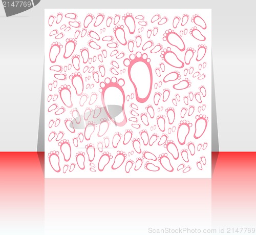 Image of Bright baby girl arrival card, shower invitation