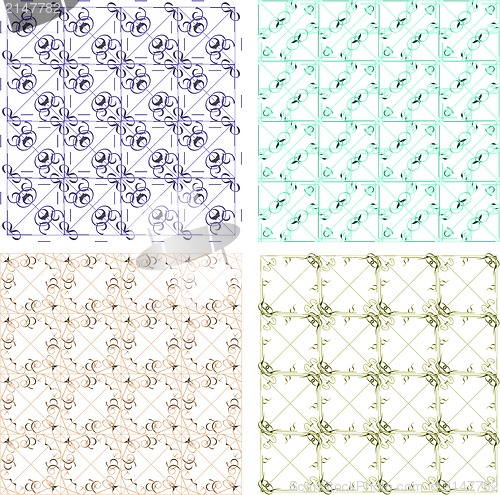 Image of Seamless wallpaper pattern set