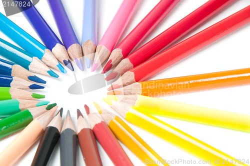 Image of Multicolored pencils, round shape