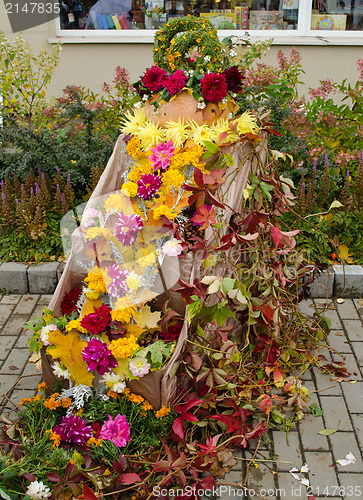 Image of autumn color decoration flowers leaves fair 
