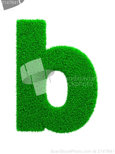 Image of Grass Letter Isolated on White.