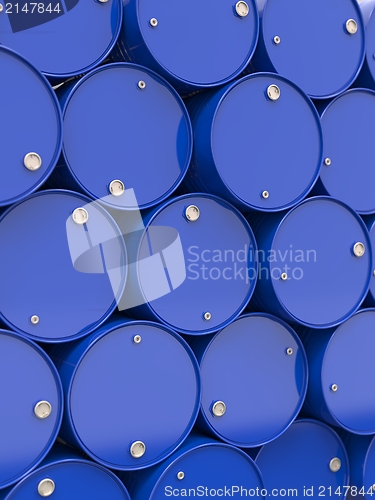 Image of Oil Barrels Stacked Up.