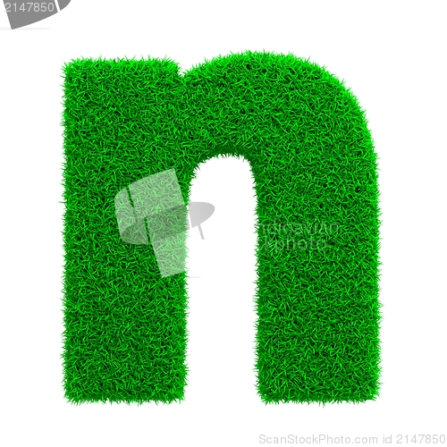 Image of Grass Letter Isolated on White.