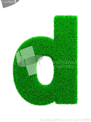 Image of Grass Letter Isolated on White.