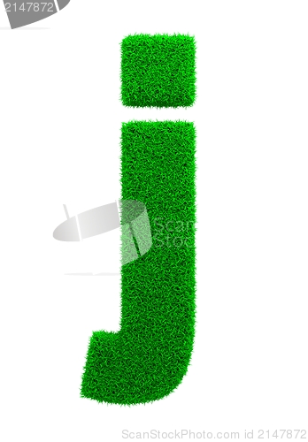 Image of Grass Letter Isolated on White.