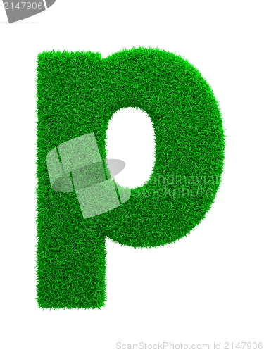 Image of Grass Letter Isolated on White.