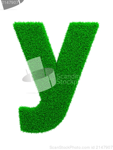 Image of Grass Letter Isolated on White.