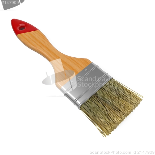 Image of Paintbrush Isolated on White Background.