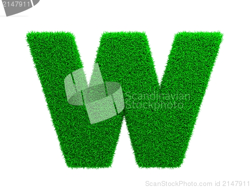 Image of Grass Letter Isolated on White.