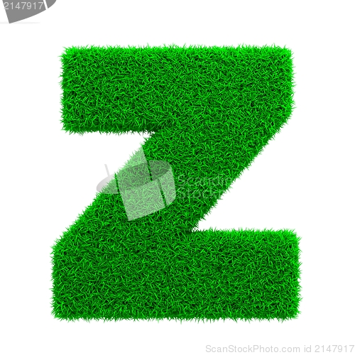 Image of Grass Letter Isolated on White.