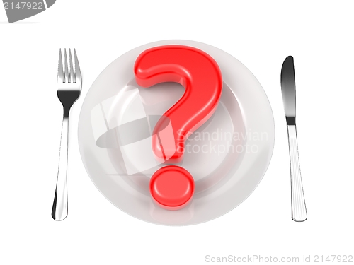 Image of Question Mark on Plate.