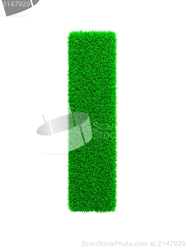 Image of Grass Letter Isolated on White.