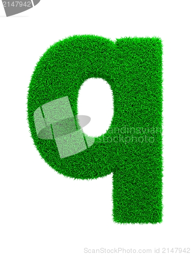 Image of Grass Letter Isolated on White.