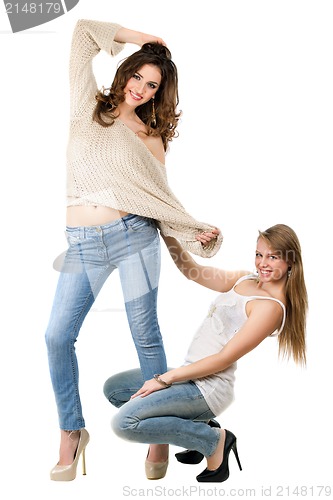 Image of Playful young women