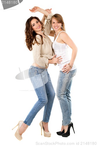 Image of Young playful women