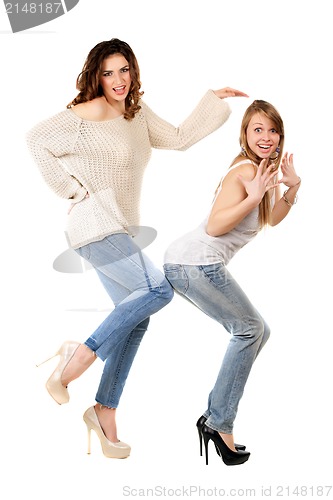 Image of Two playful women