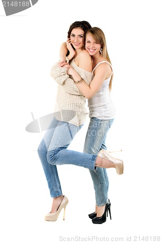 Image of Two smiling caucasian women