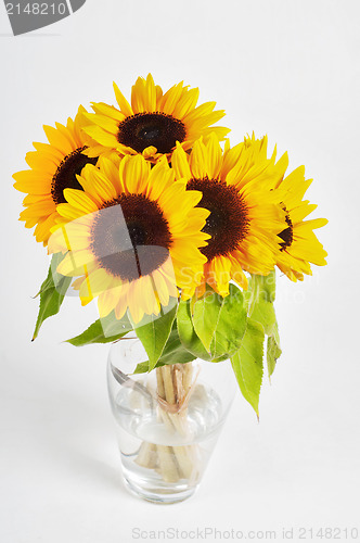 Image of Sunflowers in a glass vase