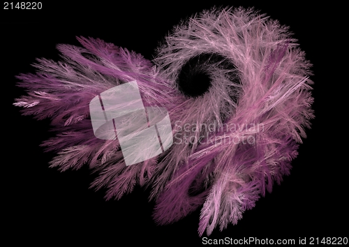 Image of Heart shape pink fractal