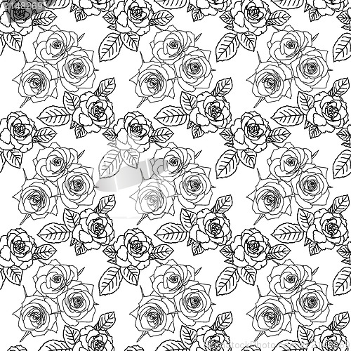 Image of Seamless wallpaper with rose flowers
