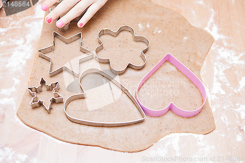 Image of Gingerbread dough and shaped cutters