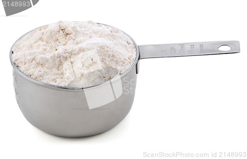 Image of Plain / all purpose flour presented in an American metal cup mea