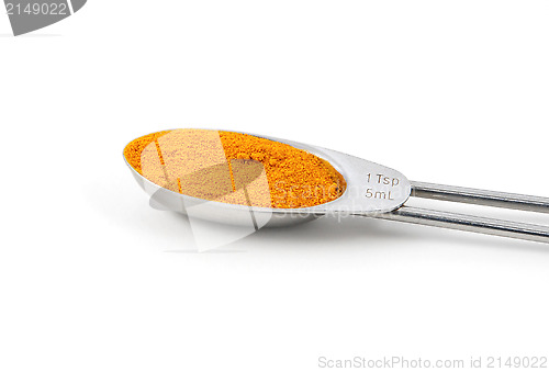 Image of Turmeric measured in a metal teaspoon