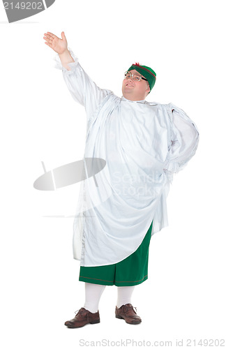 Image of Funny fat man wearing German Bavarian clothes