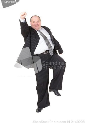 Image of Very overweight cheerful businessman