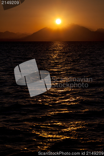 Image of Sunset over a Mountains