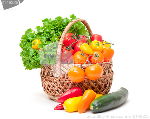 Image of Mixed Fresh Vegetables in Basket
