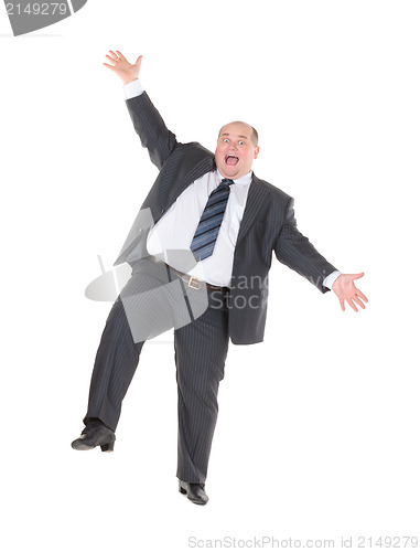 Image of Very overweight cheerful businessman