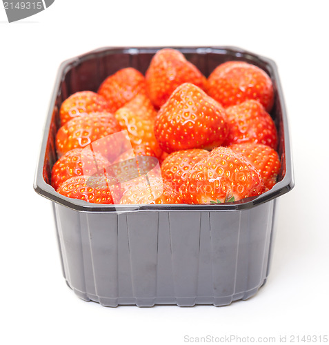 Image of Fresh Strawberries in a Plastic Container