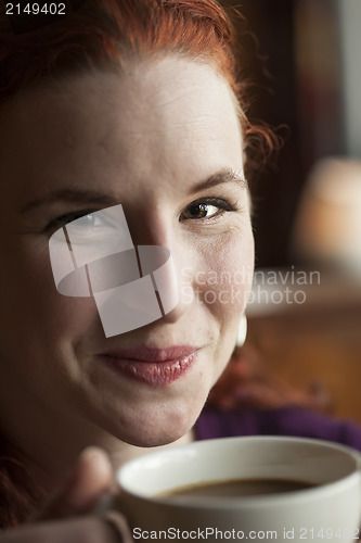 Image of Woman Holding Her Morning Cup of Coffee